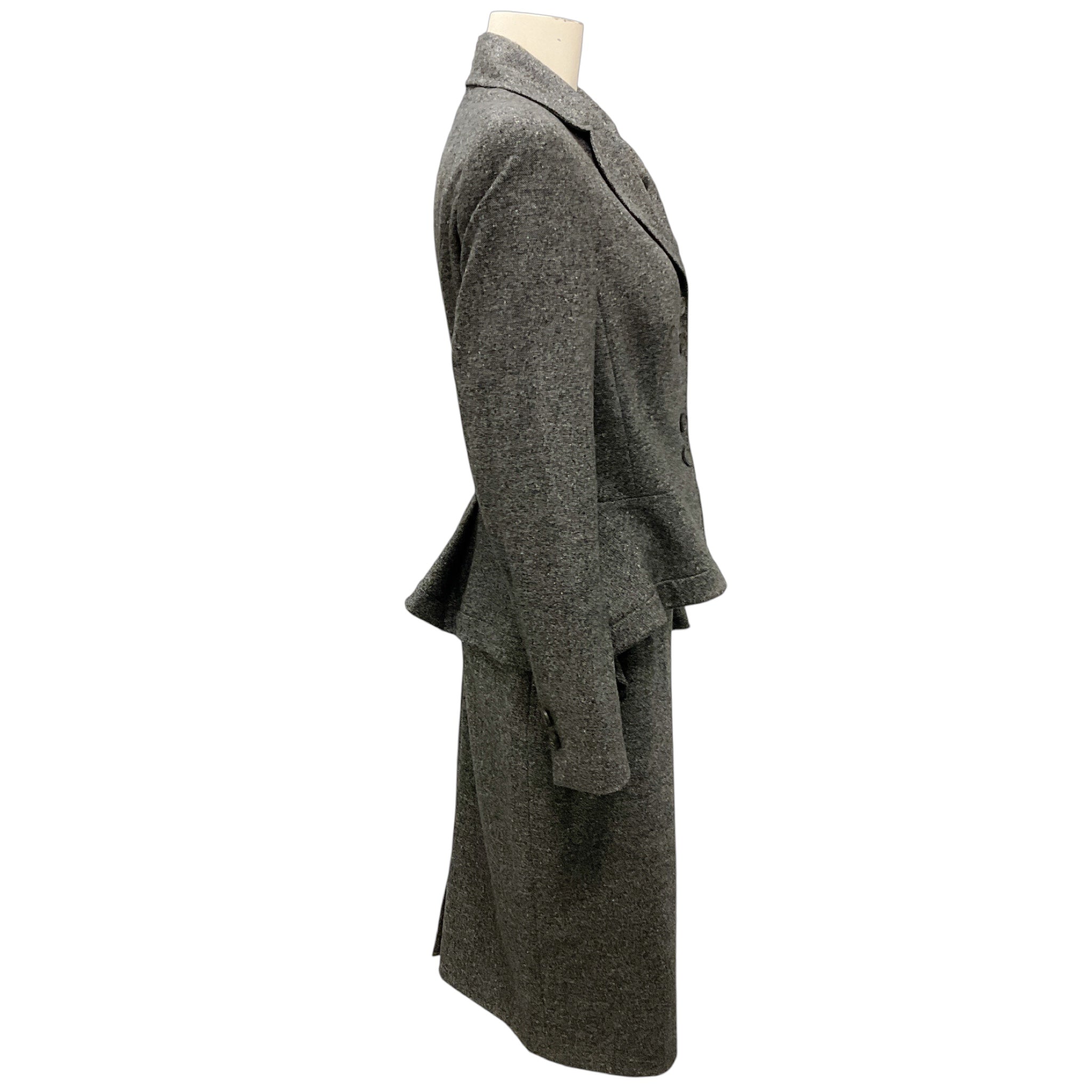 Escada Charcoal Grey Wool Jacket and Skirt Suit Set
