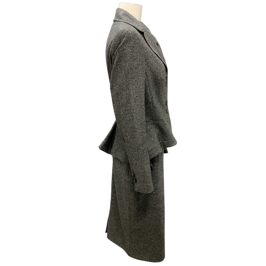 Escada Charcoal Grey Wool Jacket and Skirt Suit Set