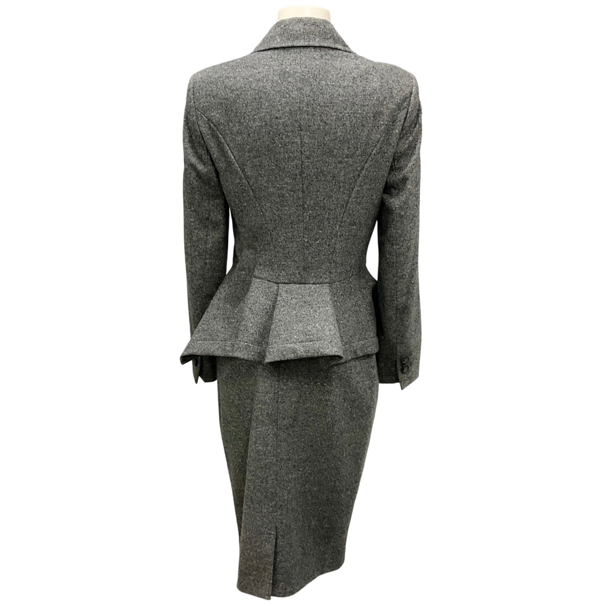 Escada Charcoal Grey Wool Jacket and Skirt Suit Set