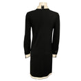 Load image into Gallery viewer, Gucci Black / Ivory Long Sleeved Viscose Stretch Midi Dress with GG Logo Pearl Buttons
