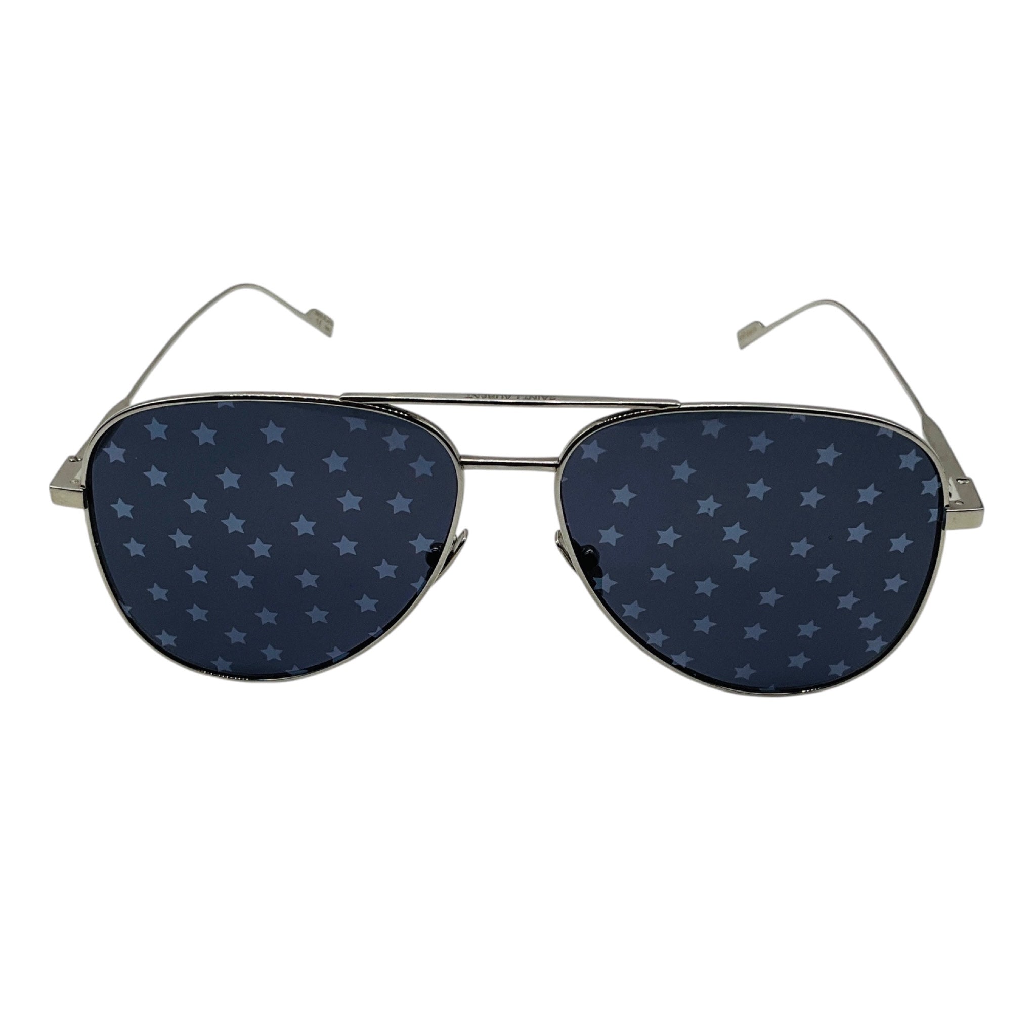 Saint Laurent Silver Titanium Aviator Super Stars Sunglasses