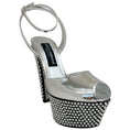 Load image into Gallery viewer, Dolce & Gabbana Mirrored Leather Crystal Embellished Platform Sandals

