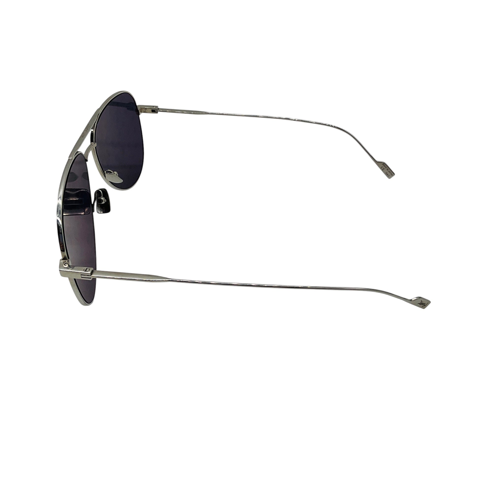 Saint Laurent Silver Titanium Aviator Super Stars Sunglasses