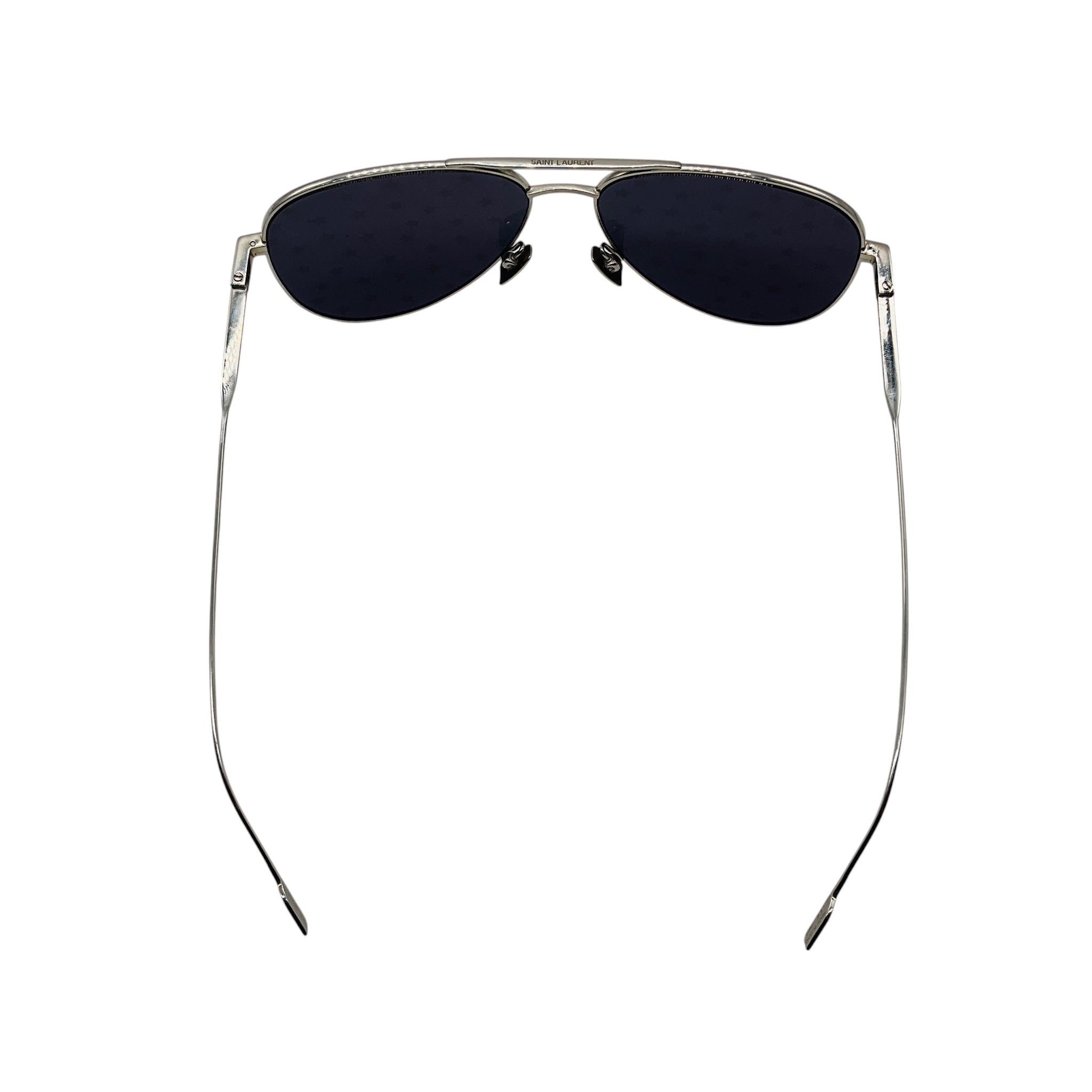 Saint Laurent Silver Titanium Aviator Super Stars Sunglasses