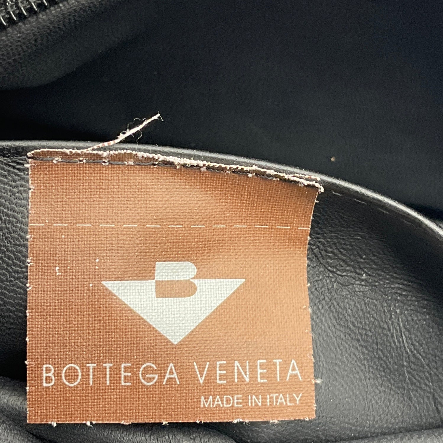Bottega Veneta Vintage Black / Tan Intrecciato Woven Leather Shoulder Bag
