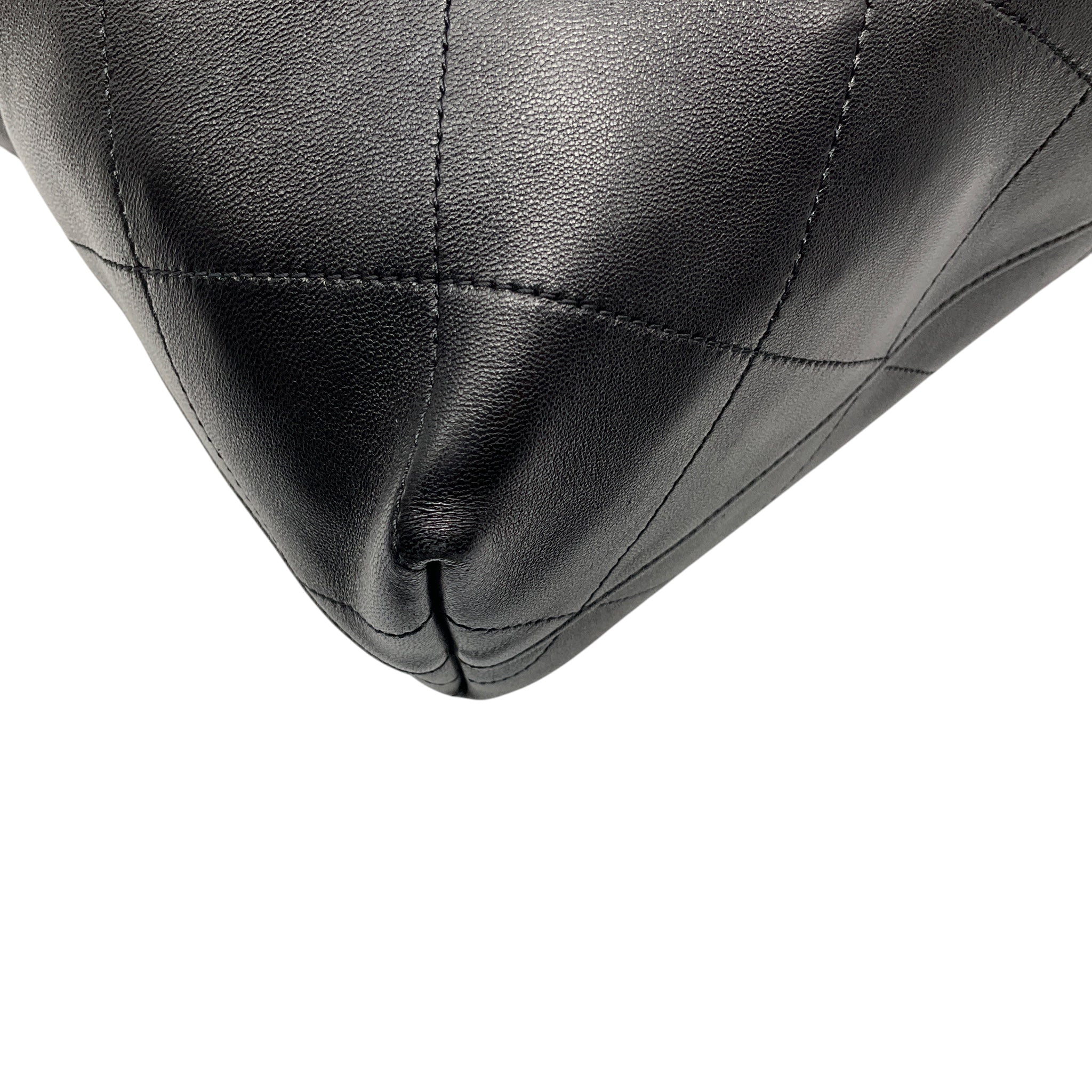 Chanel Black / Gold Hardware Chain Strap Leather Hobo Bag