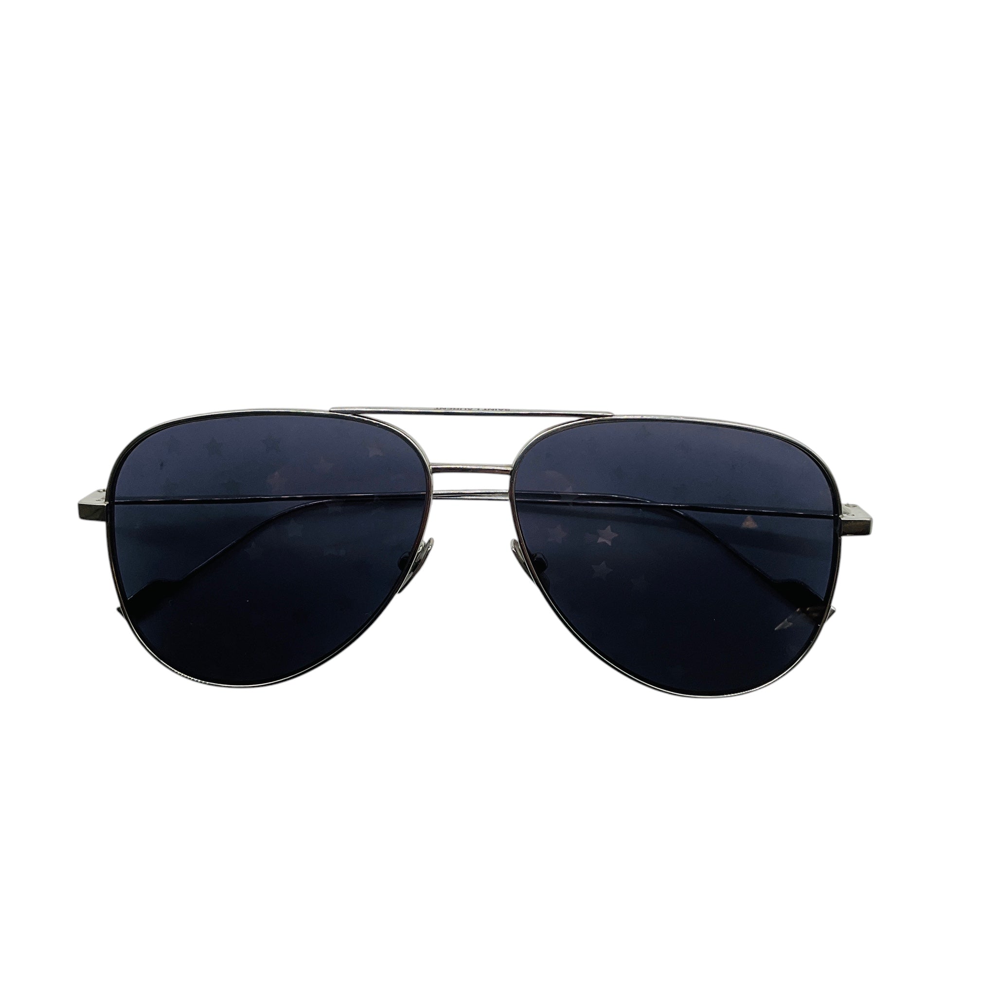 Saint Laurent Silver Titanium Aviator Super Stars Sunglasses
