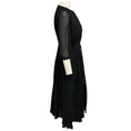 Load image into Gallery viewer, Giambattista Valli Black / Pink Floral Embroidered Velvet and Chiffon Midi Dress
