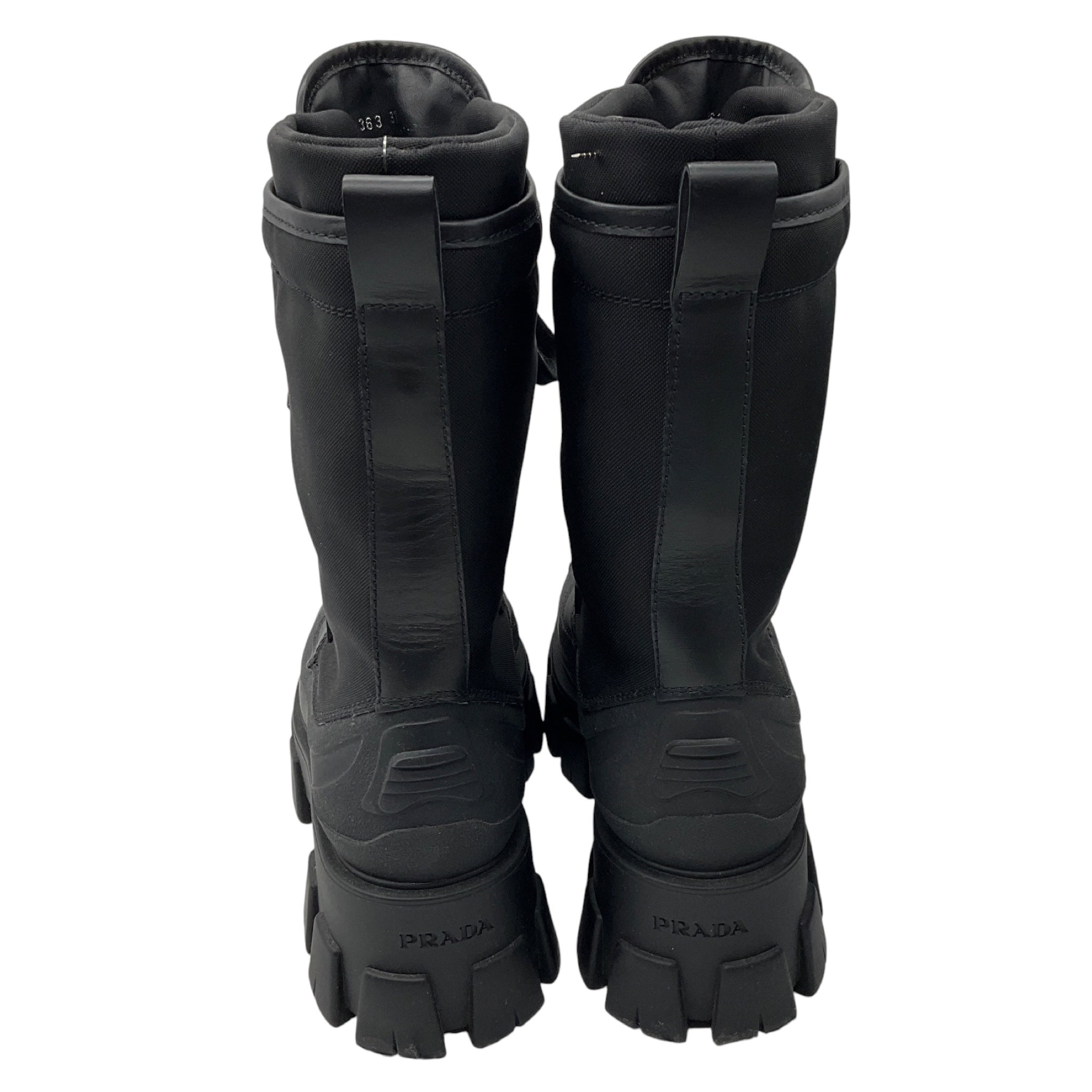 Prada Black Lace Up Combat Boots