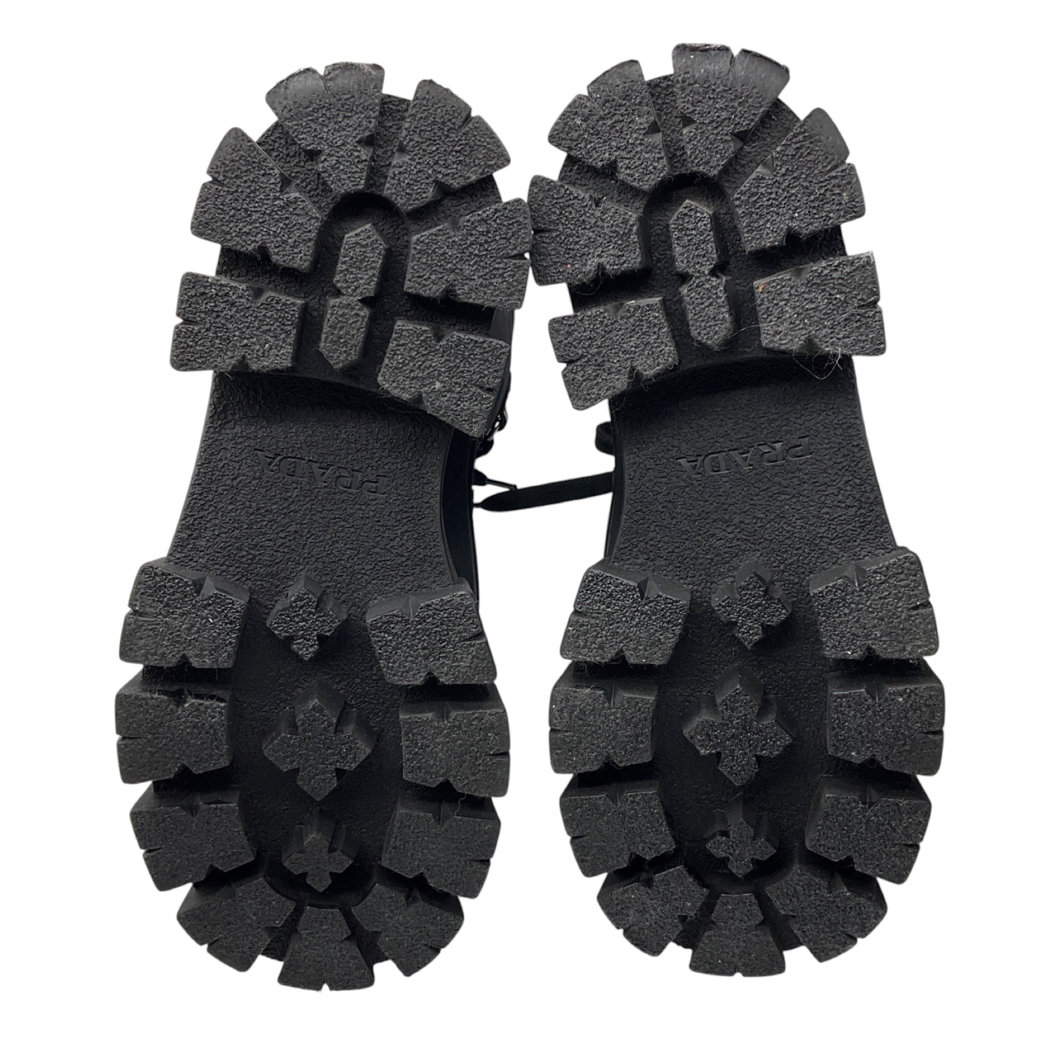 Prada Black Lace Up Combat Boots