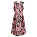 Load image into Gallery viewer, Erdem Pink / Black Indra Pleated Floral Brocade Midi Dress
