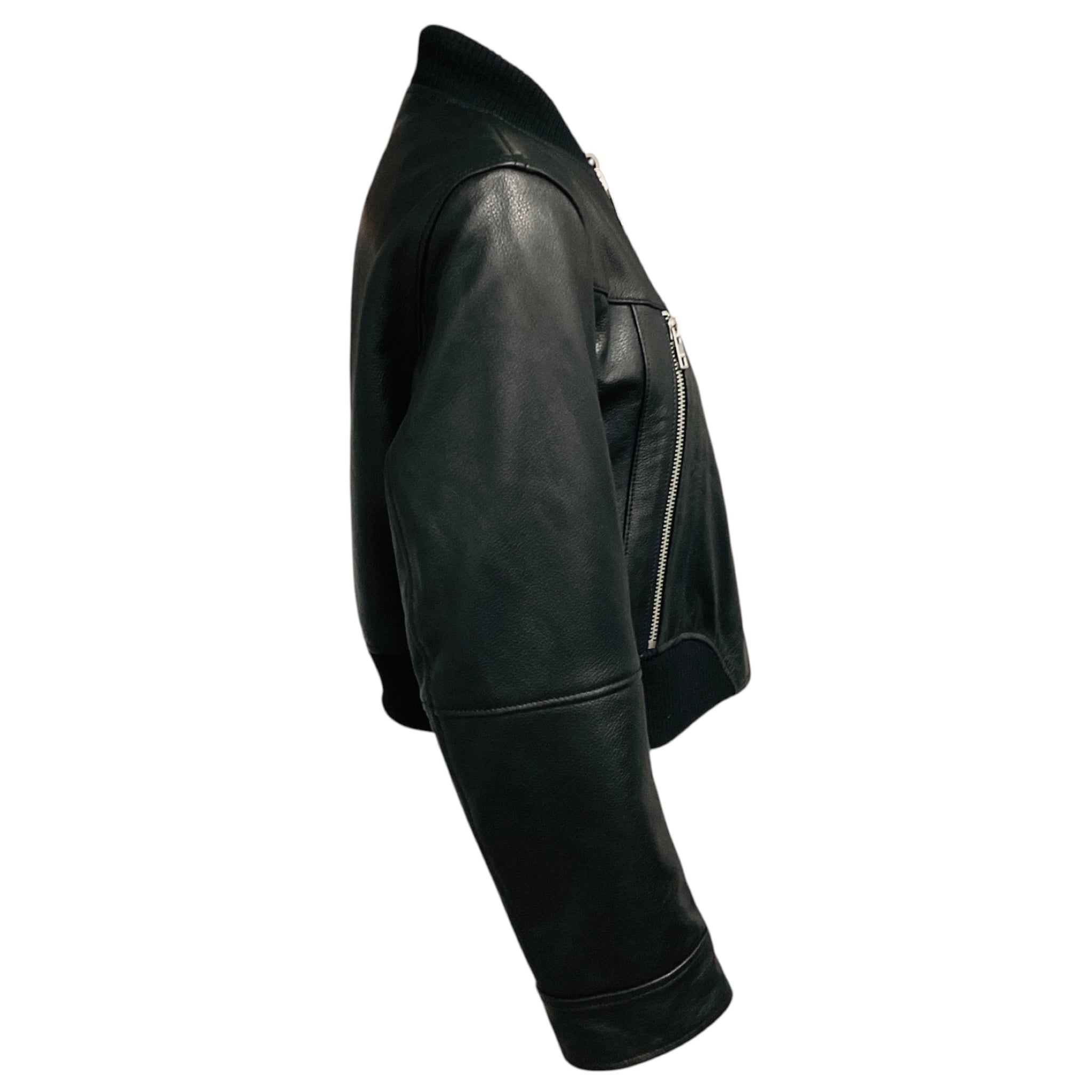 Zadig & Voltaire Black / Green Bunta Reversible Leather Jacket