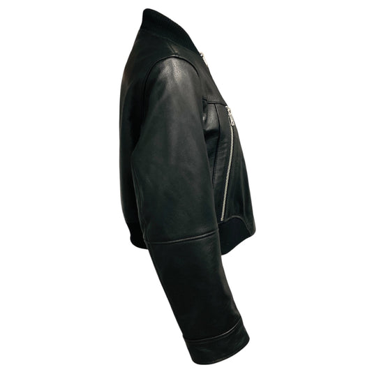 Zadig & Voltaire Black / Green Bunta Reversible Leather Jacket