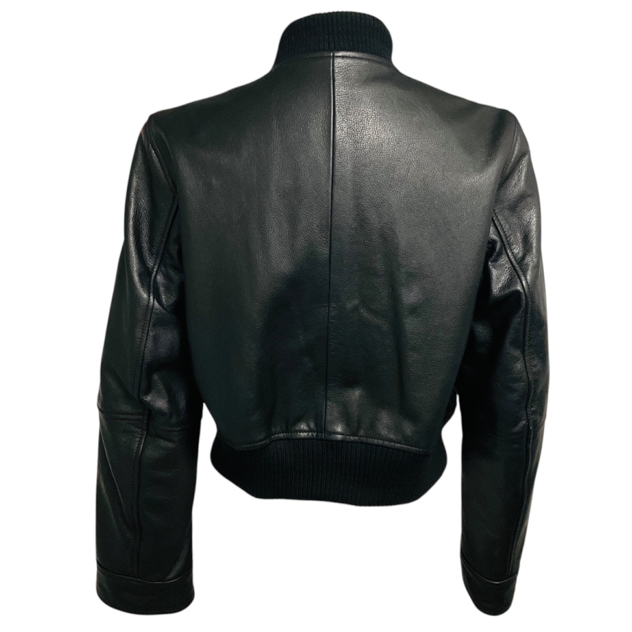 Zadig & Voltaire Black / Green Bunta Reversible Leather Jacket