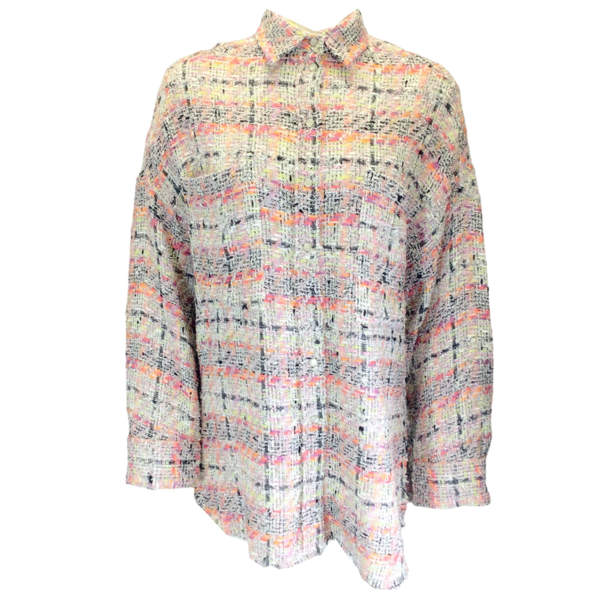 IRO Pink Multi 2021 Mekkie Tweed Shirt Jacket