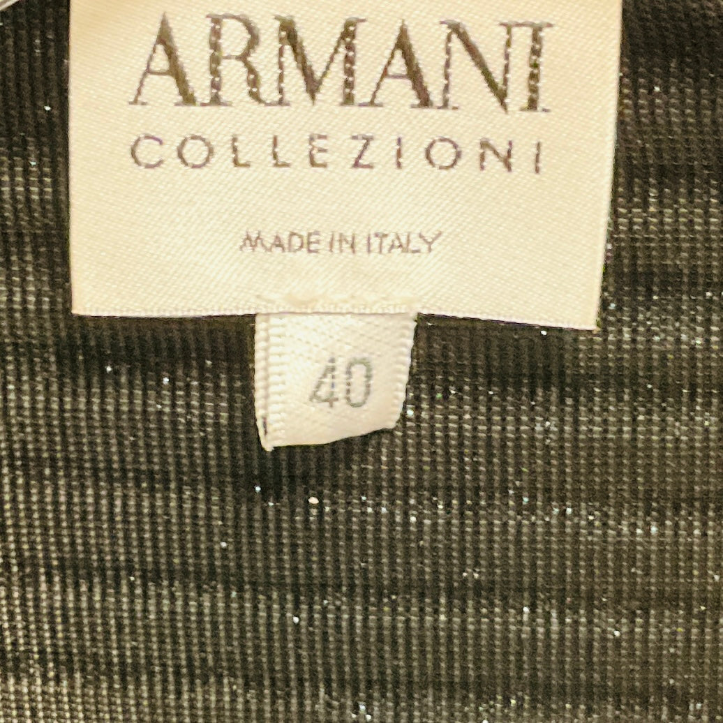 Armani Collezioni Light Blue / Black Striped Metallic Glitter Jacket