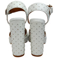 Load image into Gallery viewer, Laurence Dacade White Leather Rosange Studded Platform Sandals
