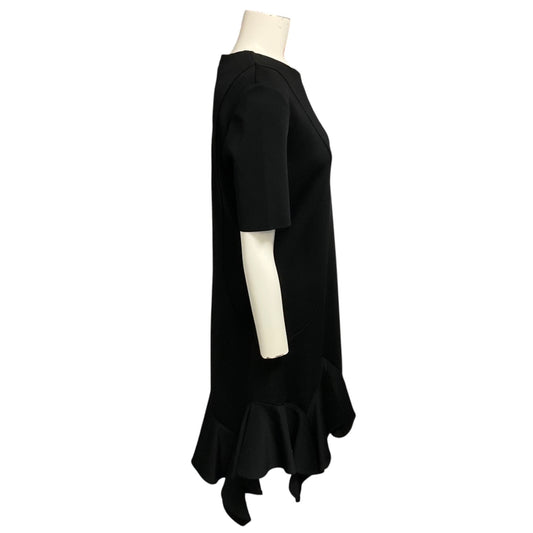 Givenchy Black Short Sleeved Ruffled Flared Midi Dress