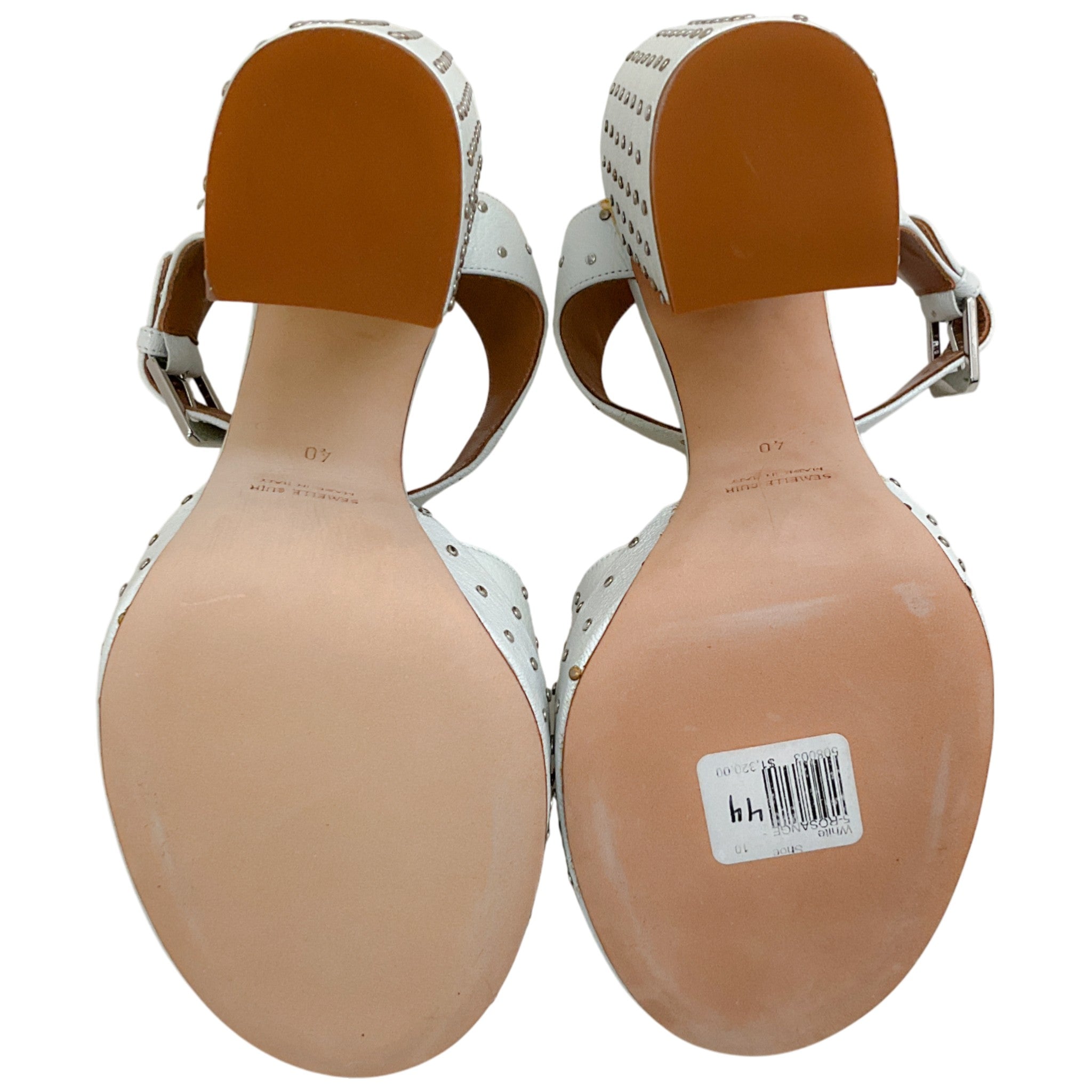 Laurence Dacade White Leather Rosange Studded Platform Sandals