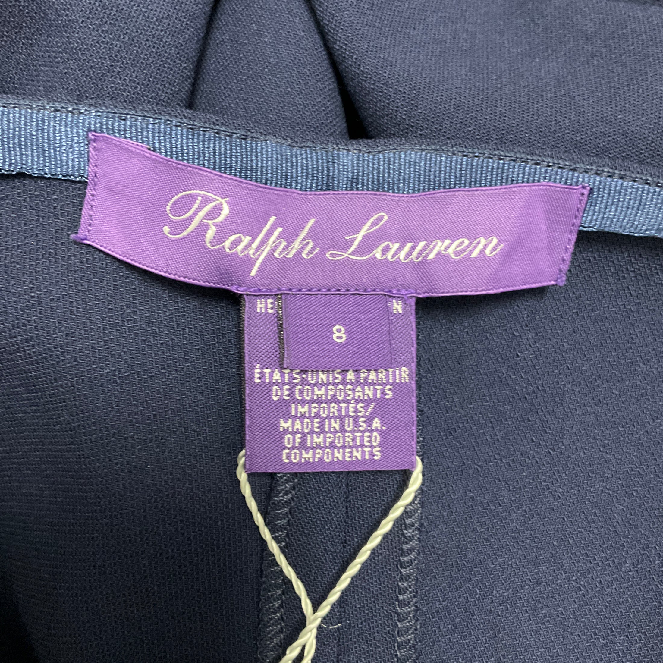 Ralph Lauren Collection Navy Blue Icons Wool Stretch Pant