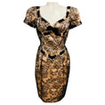 Load image into Gallery viewer, Thierry Mugler Vintage Nude / Black Floral Lace Midi Dress
