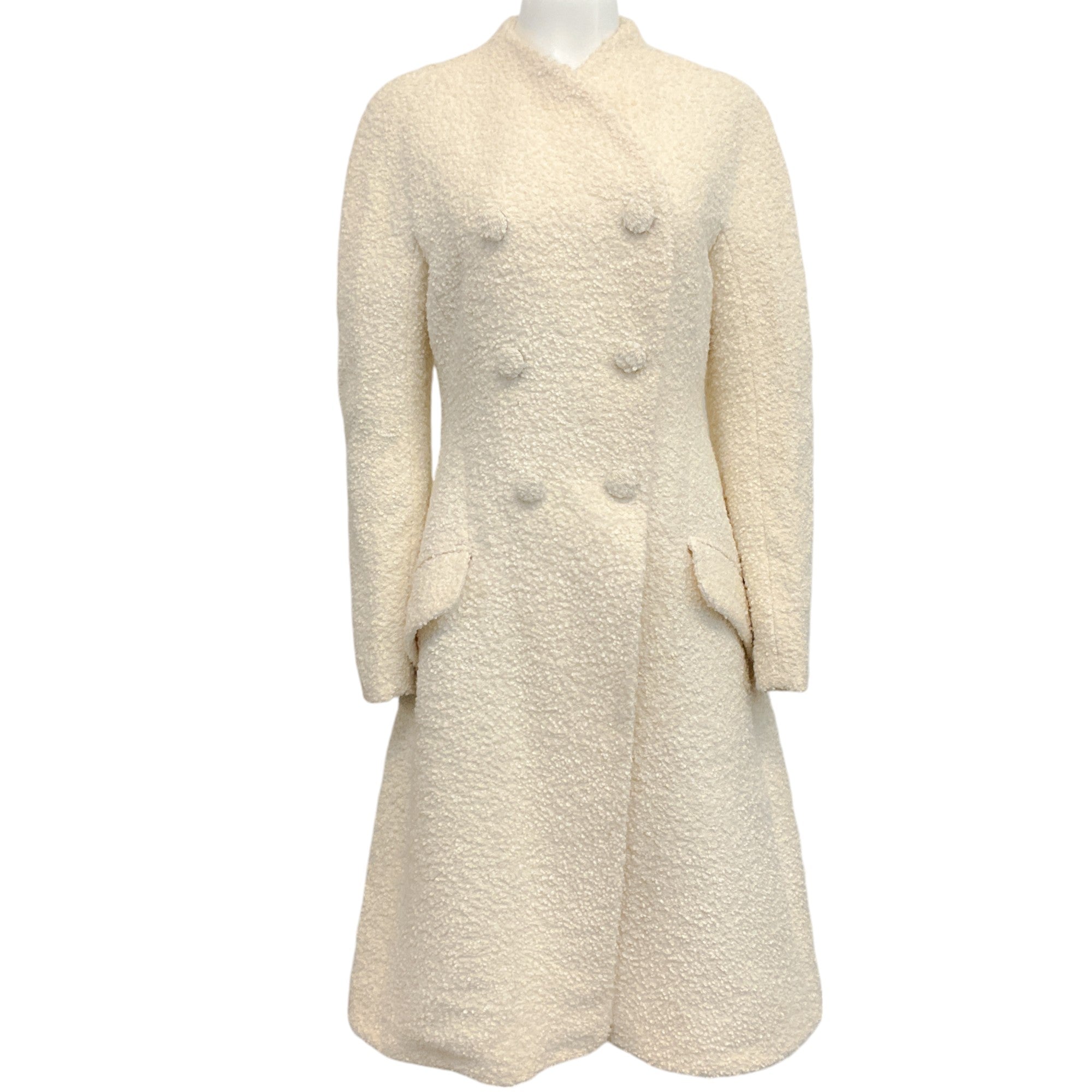 Proenza Schouler Ivory Wool Boucle Double Breasted Coat

