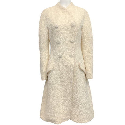 Proenza Schouler Ivory Wool Boucle Double Breasted Coat

