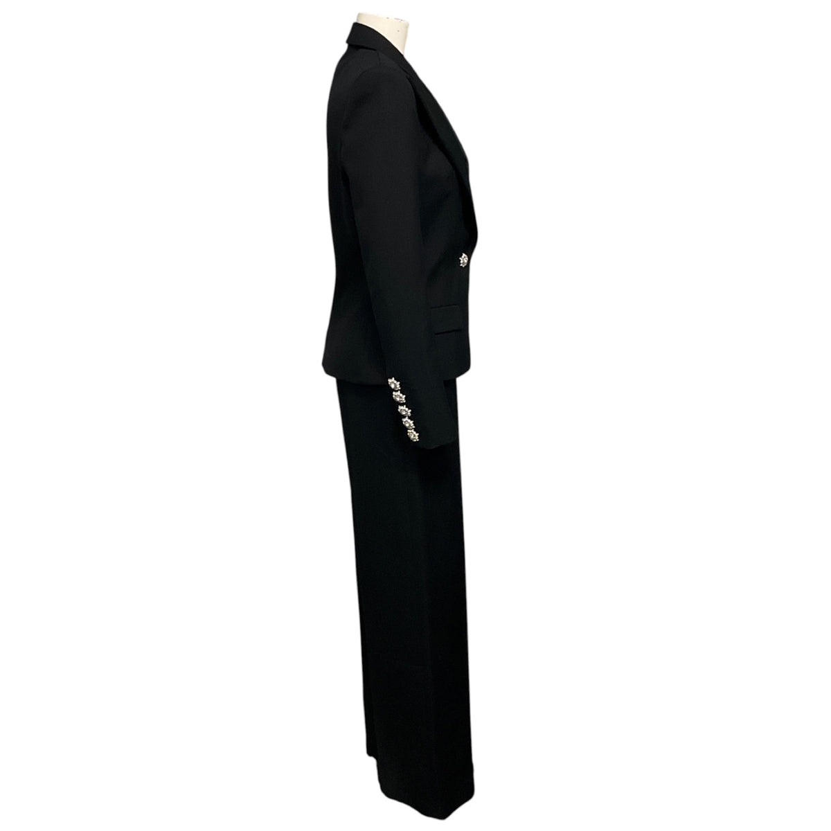 Alexandre Vauthier Black Crystal Embellished Tuxedo Jacket and Pants Suit Set
