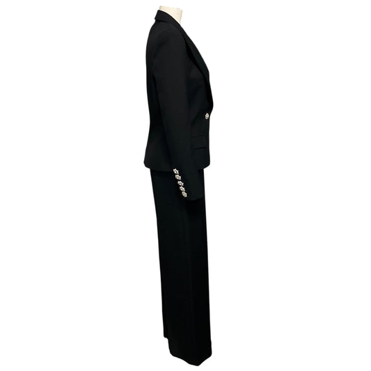 Alexandre Vauthier Black Crystal Embellished Tuxedo Jacket and Pants Suit Set