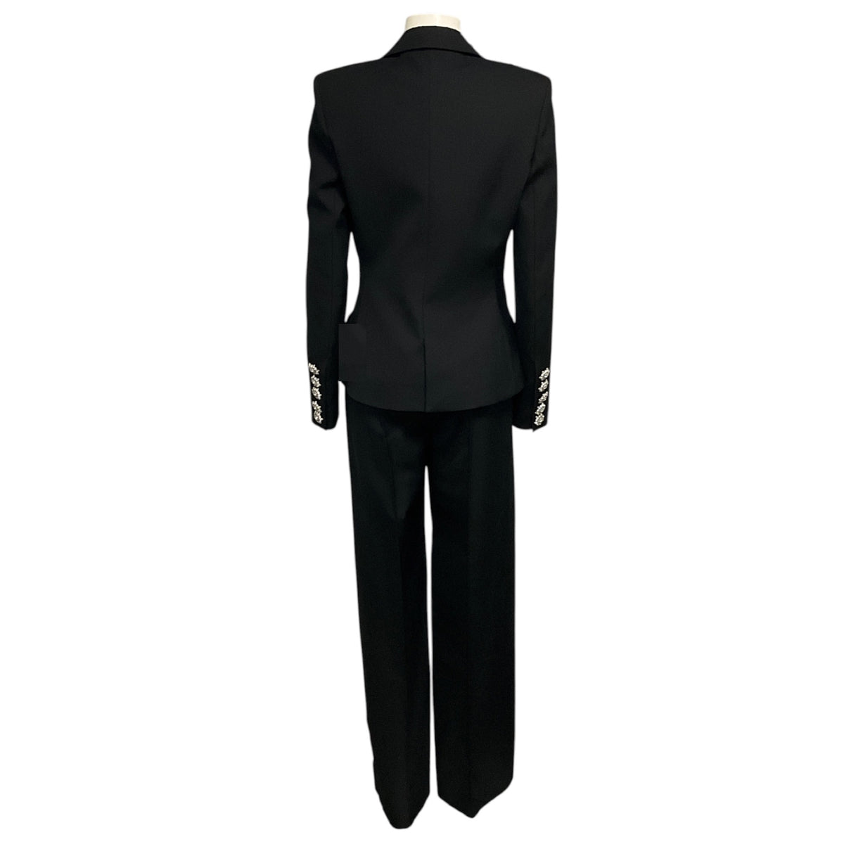 Alexandre Vauthier Black Crystal Embellished Tuxedo Jacket and Pants Suit Set