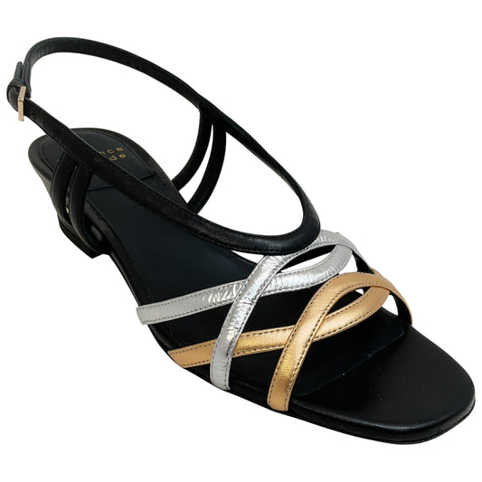 Laurence Dacade Black / Silver / Gold Janice Sandals
