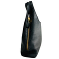 Load image into Gallery viewer, Tom Ford Black / Gold Zipper Detail Grained Leather Hobo Bag

