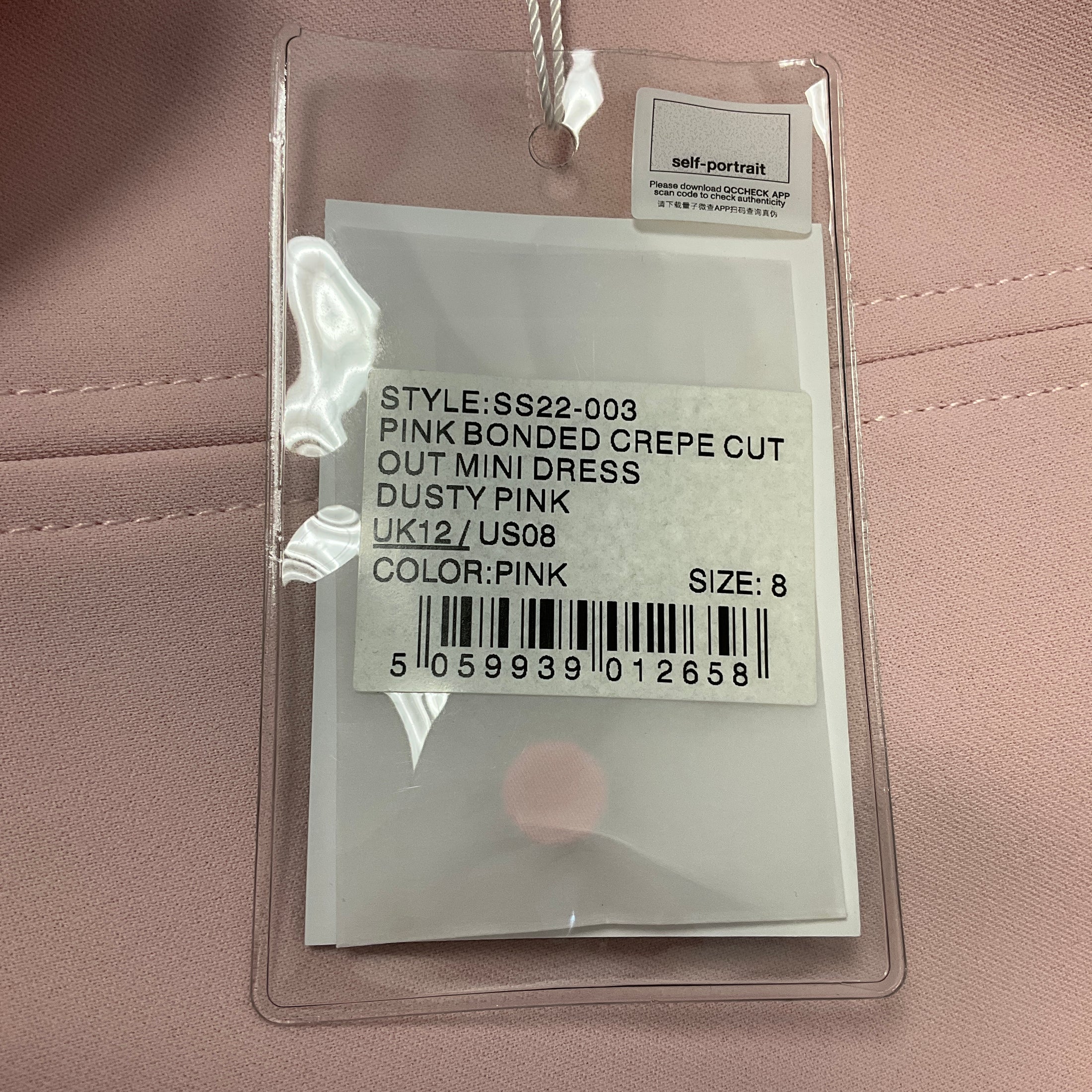 Self-Portrait Pink Bonded Crepe Cut Out Mini Dress