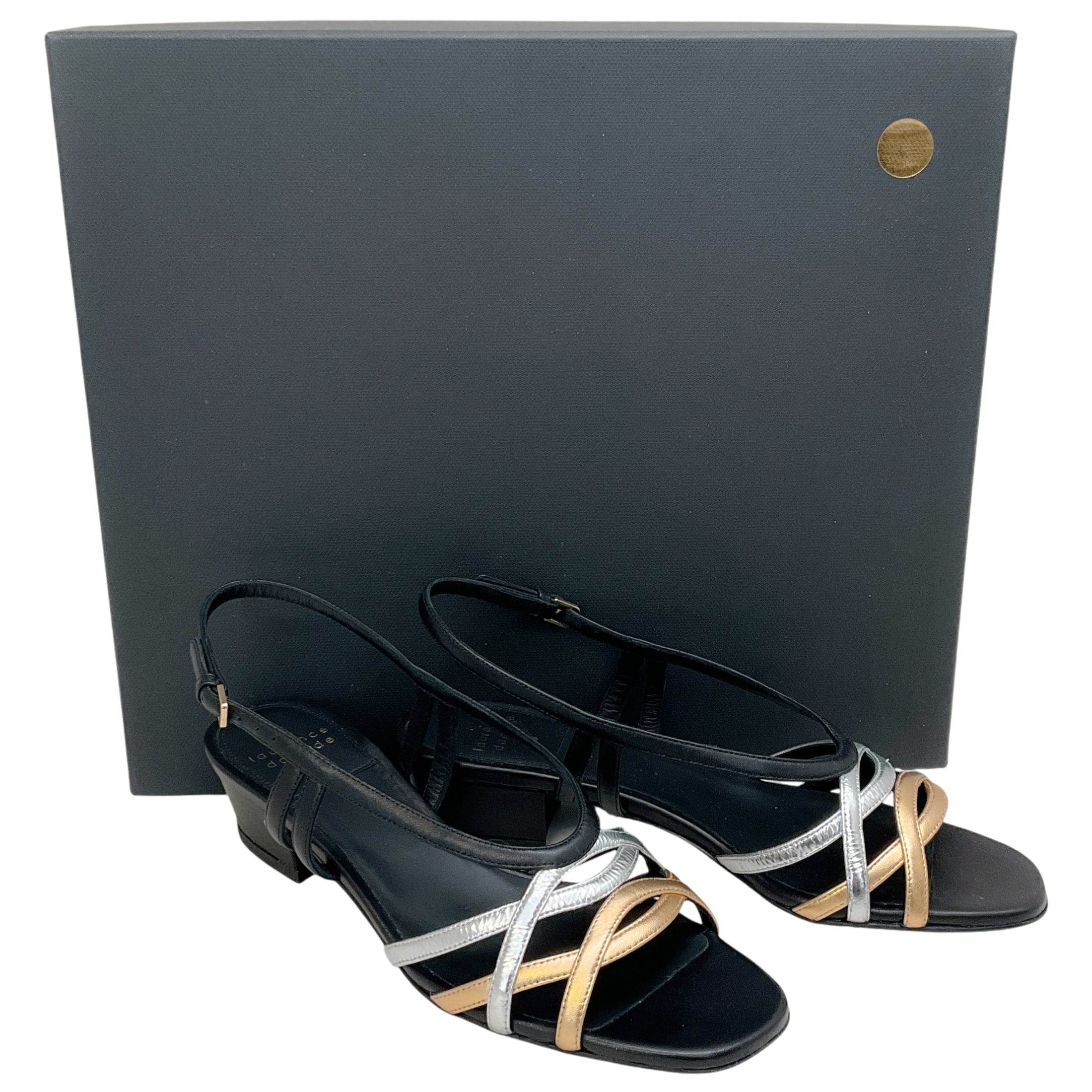 Laurence Dacade Black / Silver / Gold Janice Sandals