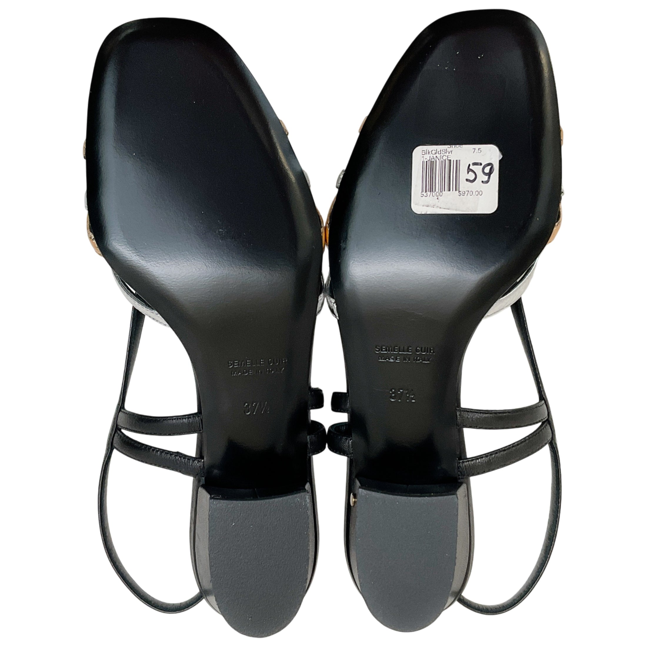 Laurence Dacade Black / Silver / Gold Janice Sandals