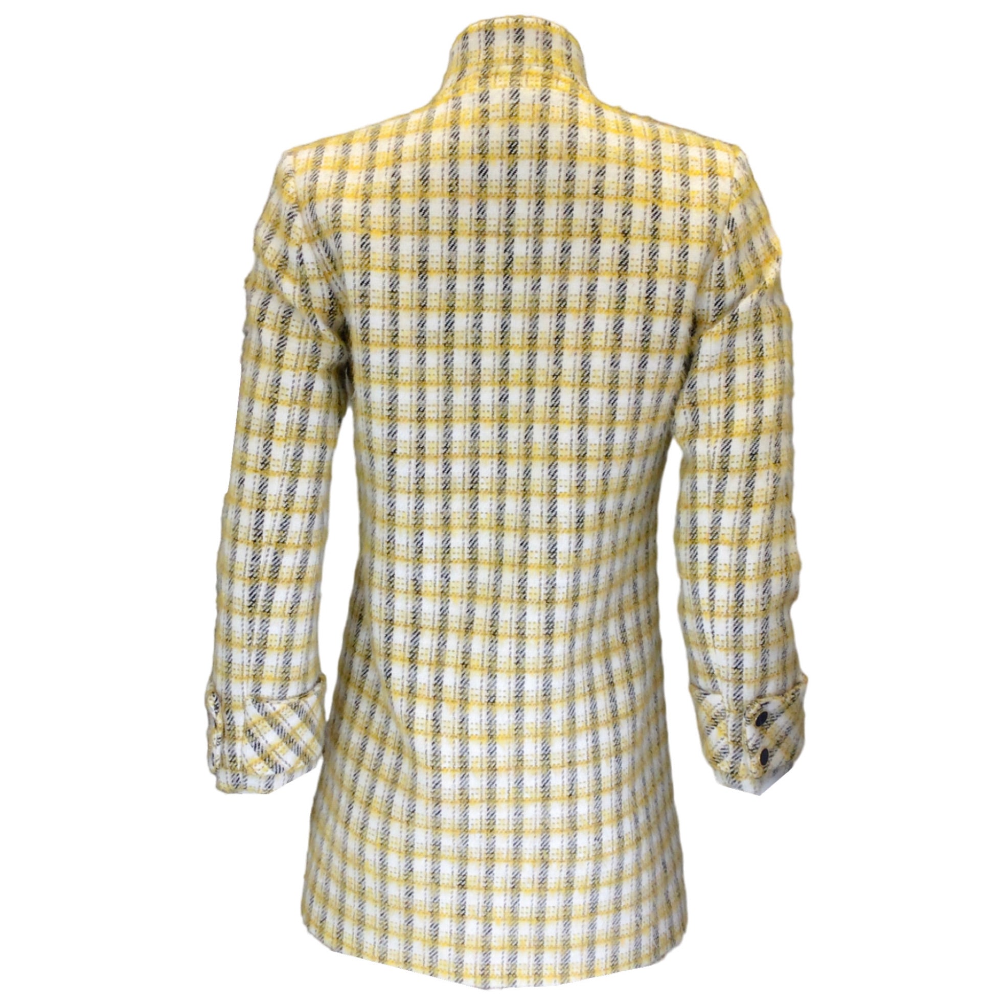 Veronica Beard Jin Yellow Plaid Cotton Dickey Coat