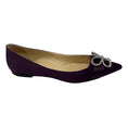 Load image into Gallery viewer, Jimmy Choo Purple Crystal Embellished Pointed Toe Satin Flats
