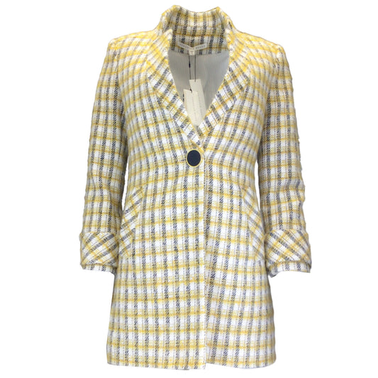 Veronica Beard Jin Yellow Plaid Cotton Dickey Coat