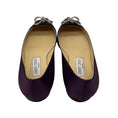 Load image into Gallery viewer, Jimmy Choo Purple Crystal Embellished Pointed Toe Satin Flats
