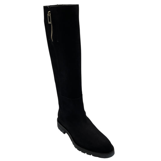 Roger Vivier Black Suede Leather Tall Riding Boots