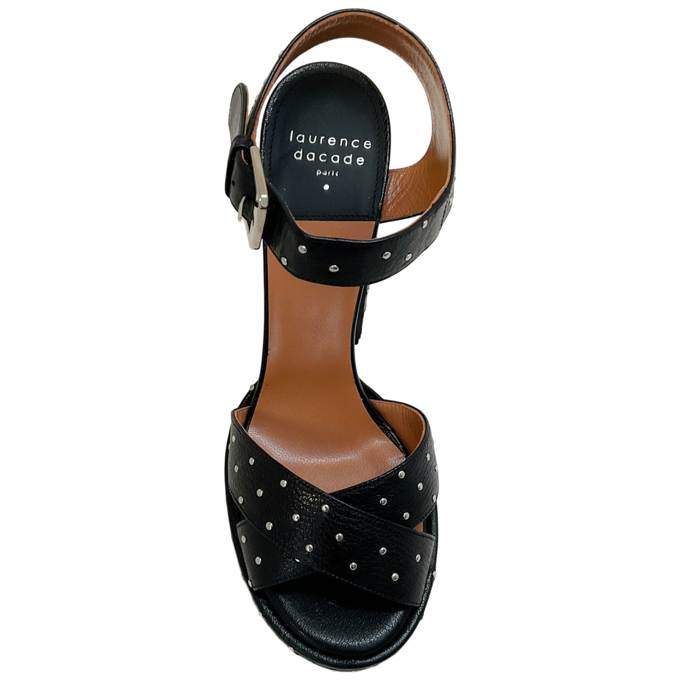 Laurence Dacade Black Leather Rosange Studded Platform Sandals