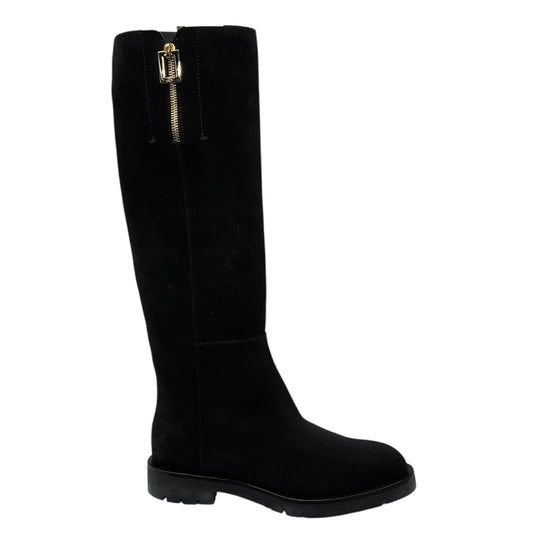 Roger Vivier Black Suede Leather Tall Riding Boots