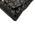Load image into Gallery viewer, Lanvin Dark Grey Metallic Leopard Print Clutch with Gold Chain Strap
