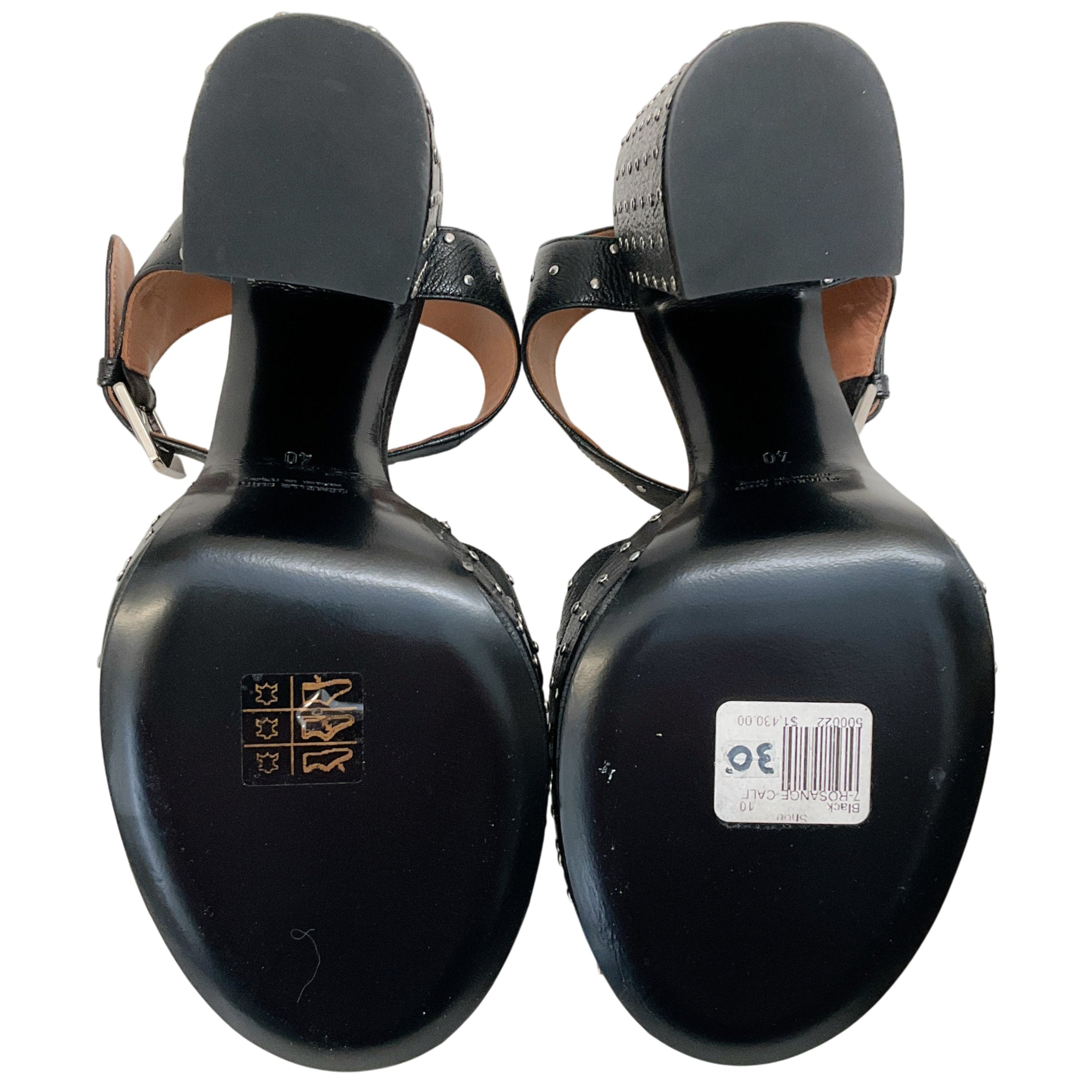 Laurence Dacade Black Leather Rosange Studded Platform Sandals