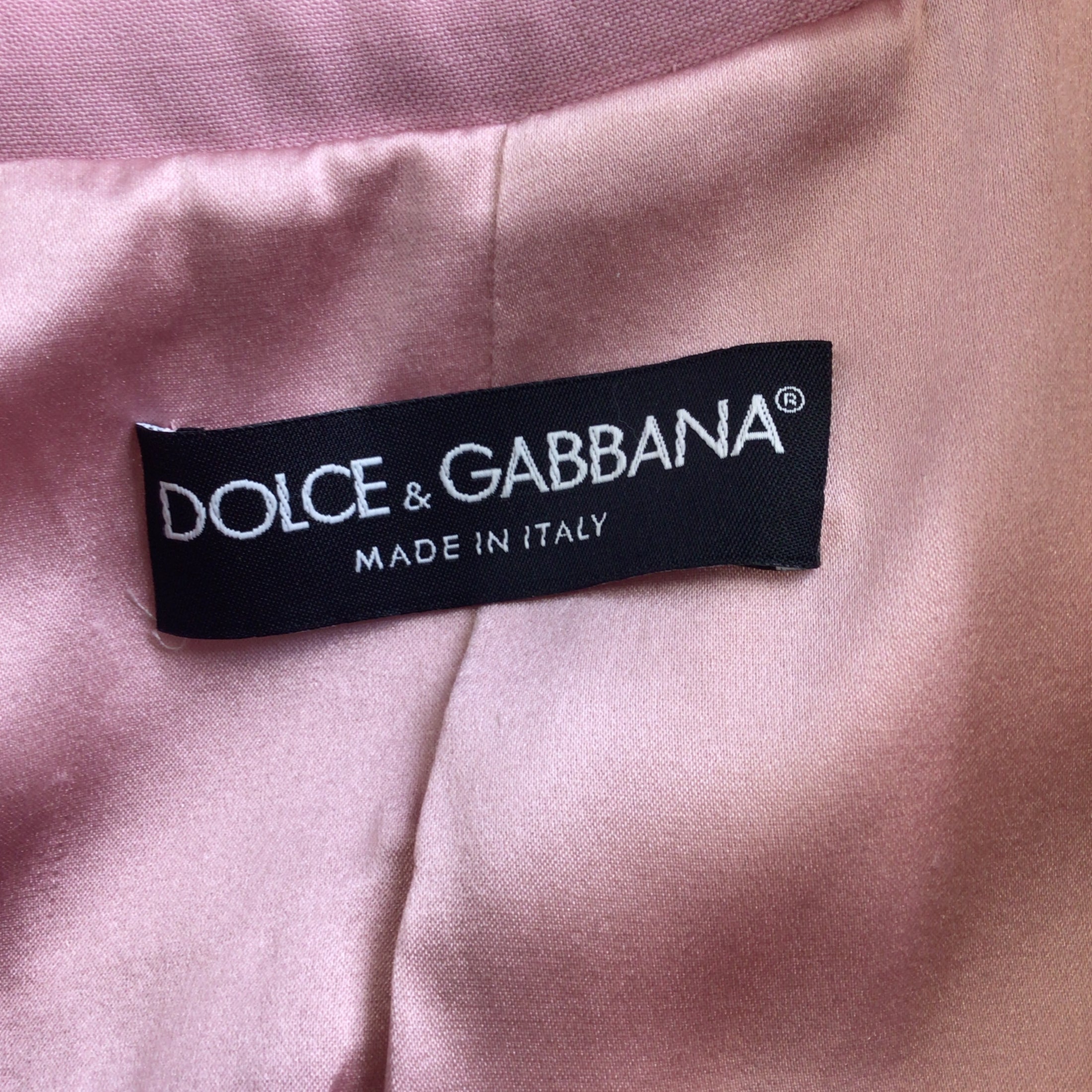 Dolce & Gabbana Light Pink / Cream Tailored Wool and Silk Blazer