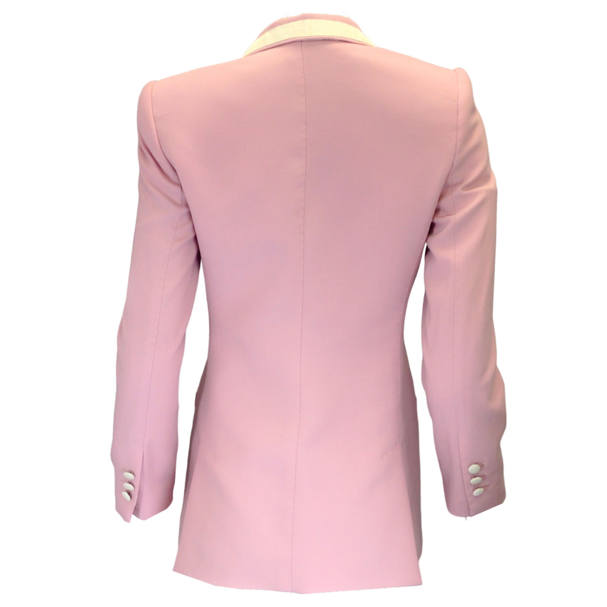 Dolce & Gabbana Light Pink / Cream Tailored Wool and Silk Blazer