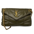 Load image into Gallery viewer, Saint Laurent Olive Green Quilted Lambskin Small Loulou Puffer Monogram Shoulder Bag
