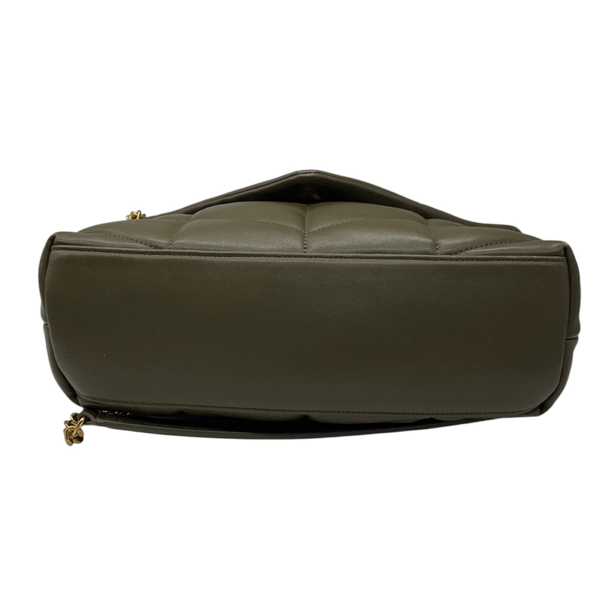 Saint Laurent Olive Green Quilted Lambskin Small Loulou Puffer Monogram Shoulder Bag