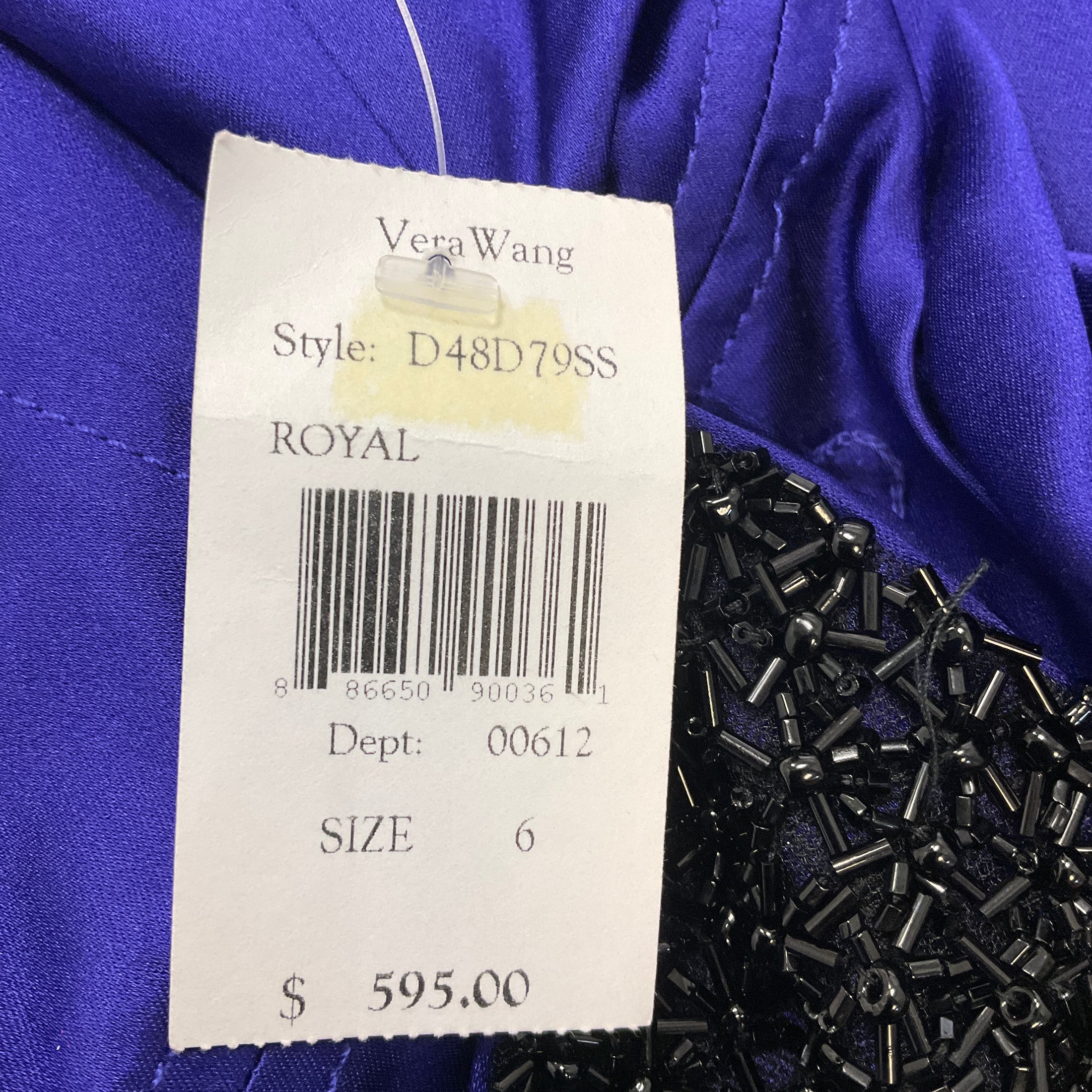 Vera Wang Lavender Label Royal Purple Silk Satin Cocktail Dress