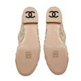 Load image into Gallery viewer, Chanel Light Blush Pink / Black Interlocking CC Logo Mesh and Leather Mary Jane Flats
